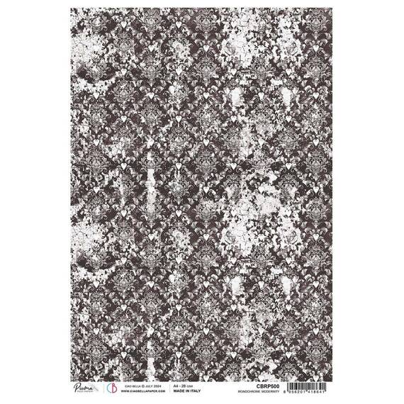 Papier ryżowy do decoupage A4 - Ciao Bella - Monochrome modernity damask