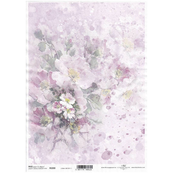 Papier ryżowy do decoupage A4 ITD-R2200 wiosenne kwiaty
