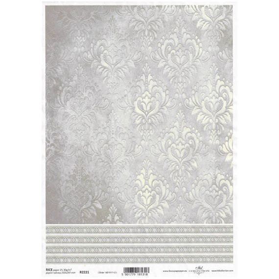 Papier ryżowy do decoupage A4 ITD-R2221 damask