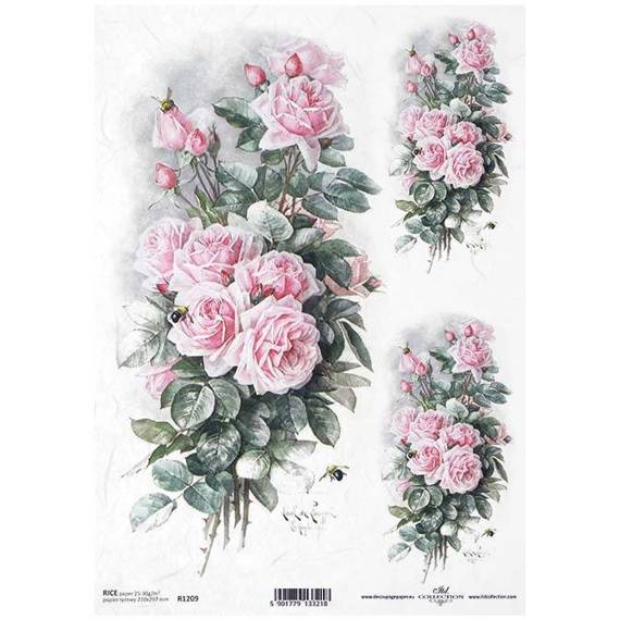 Papier ryżowy do decoupage ITD-R1209 / róże