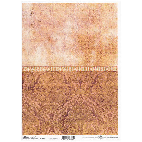 Papier ryżowy do decoupage ITD-R1898 tapeta, złote tło