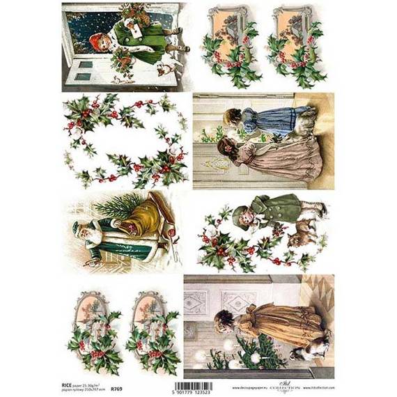 Papier ryżowy do decoupage ITD-R769 - A4 - Boże Narodzenie