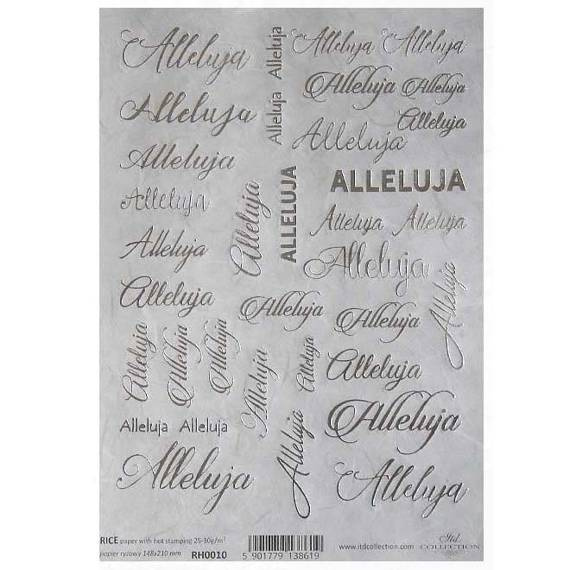 Papier ryżowy do decoupage z Hot-Printem A5 ITD-RH0010 Alleluja