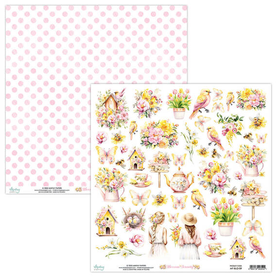 Papier z emementami do scrapbookingu 30x30 - Mintay - Blossom Serenity