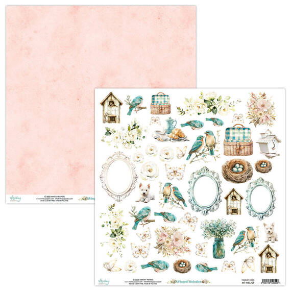 Papier z emementami do scrapbookingu 30x30 - Mintay - Winged Melodies