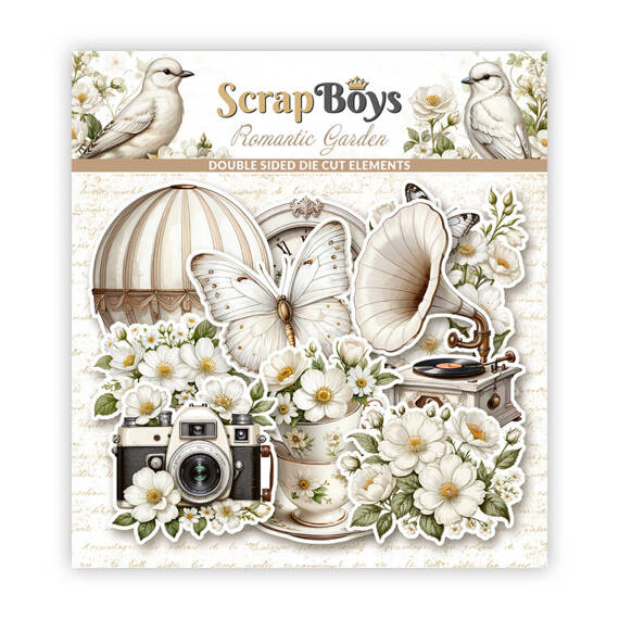 Papierowe elementy - Scrapboys - Romantic Garden 50 szt.