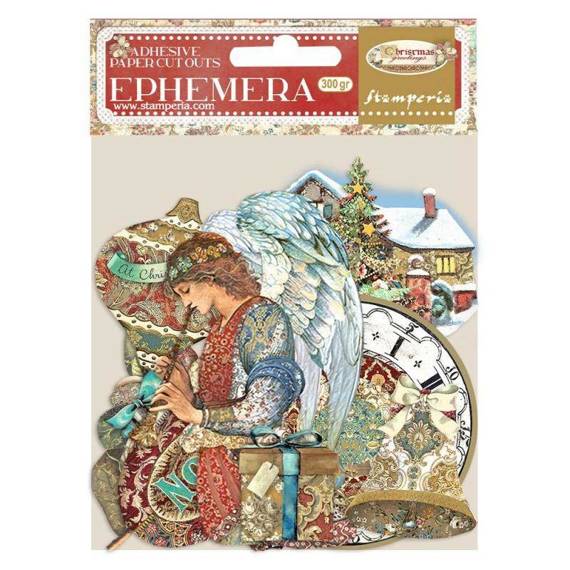 Papierowe samoprzylepne elementy Ephemera Cards - Stamperia - Christmas Greetings