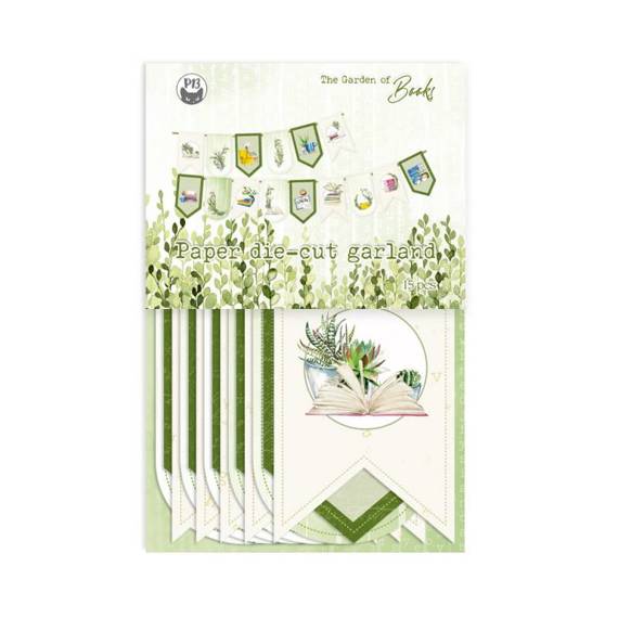 Papierowy banerek / die cut - P13 - The Garden of Books 15szt