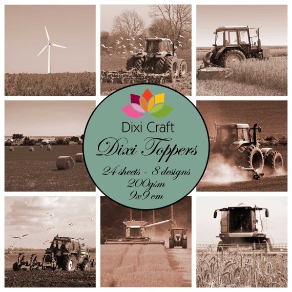 Papiery 9x9cm - Toppers Dixi 0207 traktory, rolnik, wieś
