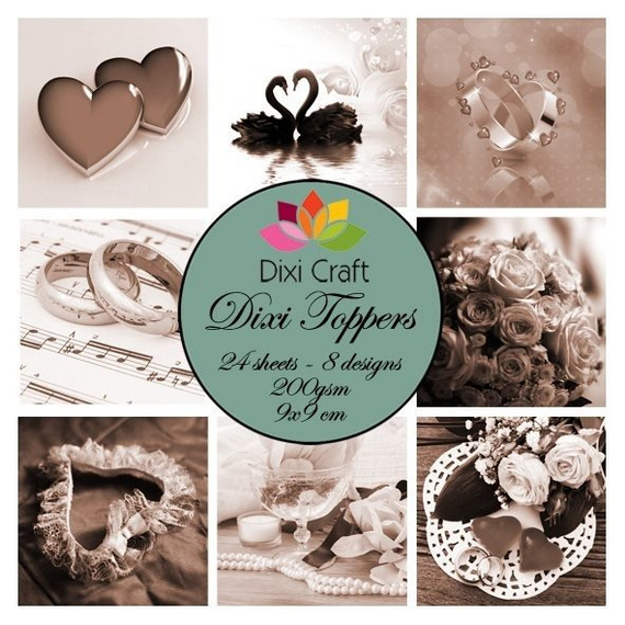 Papiery 9x9cm - Toppers Dixi 0234 miłość sepia