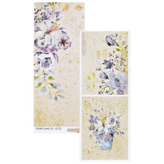 Pasek scrapbooking 5x16cm - Violet Love 12 - Studio 75