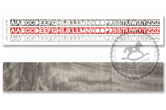 Pasek scrapbooking alfabet BN 03 - Galeria Papieru - Wigilijne Drzewko