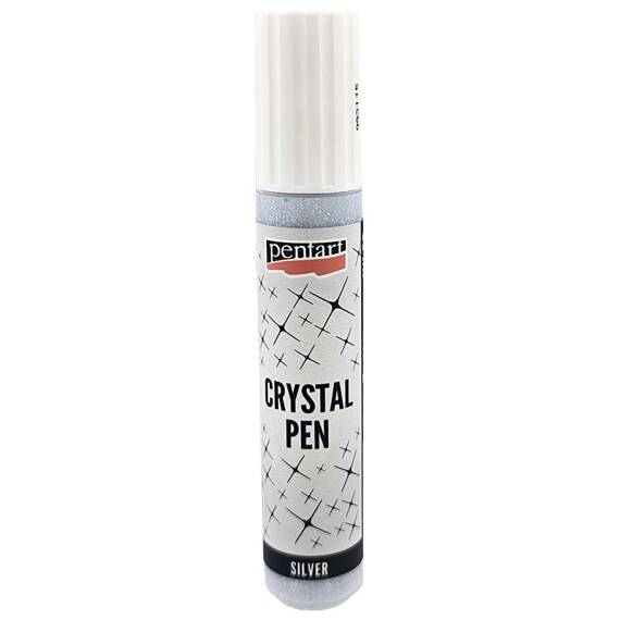 Pasta crystal brokatowa srebrna 30ml w pisaku - Pentart