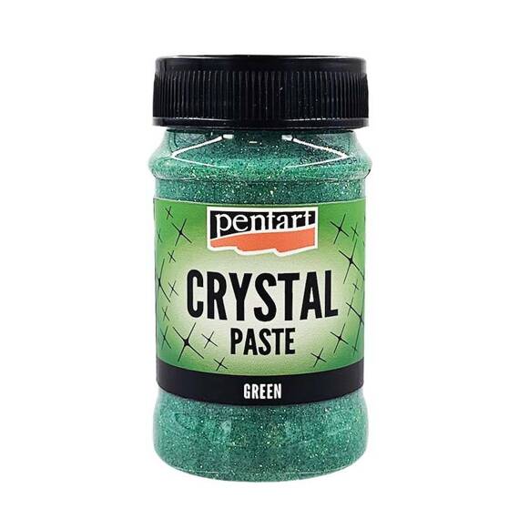 Pasta crystal brokatowa zielona 100ml - Pentart