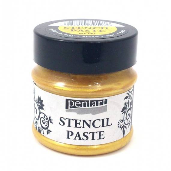 Pasta do szablonów metaliczna - stencil paste - Pentart - złota / gold 50ml