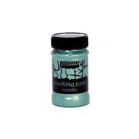 Pasta pękająca - cracking paste metallic - srebrzysty turkus / silver turquoise 100ml - Pentart