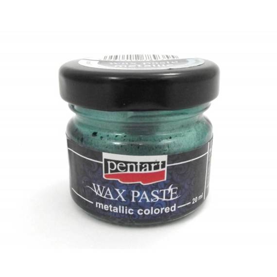 Pasta woskowa metaliczna - wax paste metallic colored - turkus / turquoise 20ml - Pentart