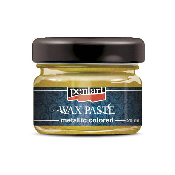 Pasta woskowa metaliczna - wax paste metallic colored - żółta / yellow 20ml - Pentart