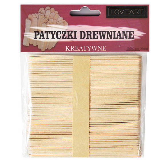 Patyczki kreatywne naturalne 93x10x2 mm - 50szt