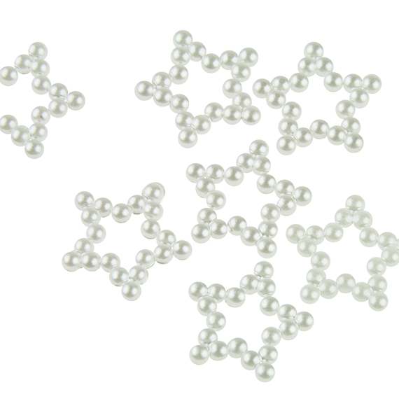 Perełki gwiazdki białe - 50szt