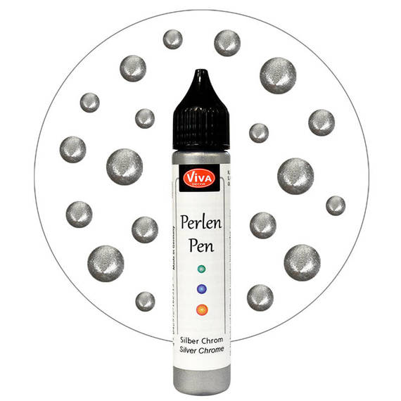 Perlen Pen - Viva Decor - Chrome Silver 905 srebrne perełki w płynie