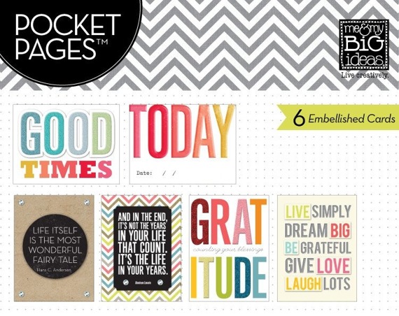 Pocket Pages cards - karty ozdobne - Gratitude - Me & My Big Ideas