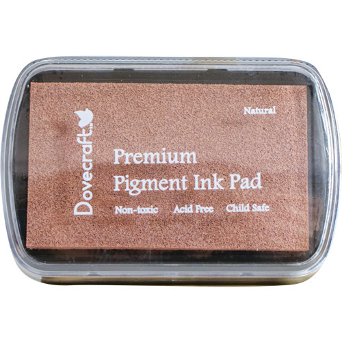 Poduszka z tuszem pigmentowym Dovecraft - kolor jasny brąz - Natural