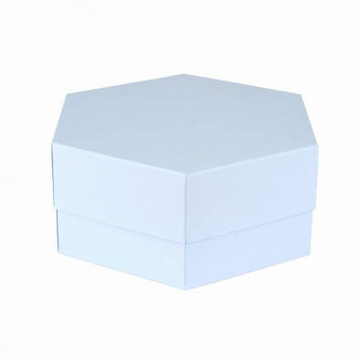 Pudełko heksagon błękitne 6x15 - Rzeczy z papieru