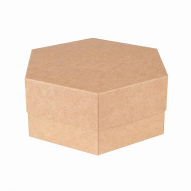 Pudełko heksagon kraft 6x15 - Rzeczy z papieru
