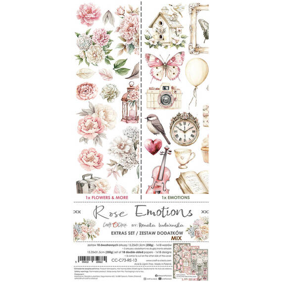 Rose Emotions zestaw dodatków do scrapbookingu  - Craft o'clock - MIX