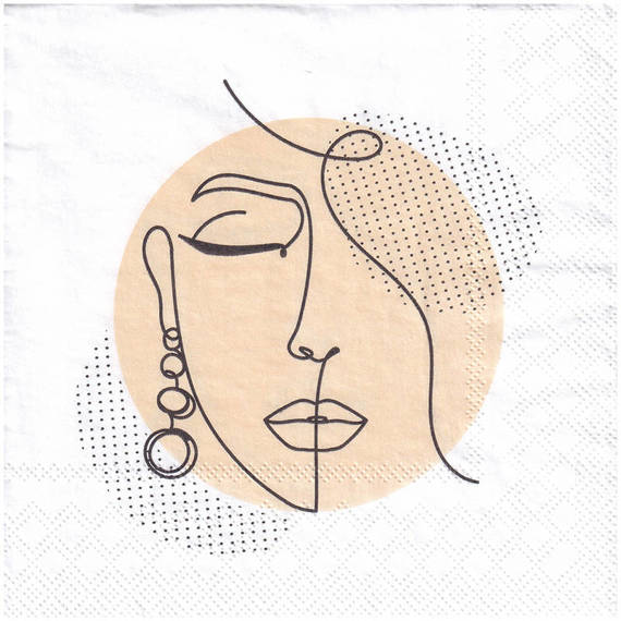 Serwetka 33x33cm - Abstract feminine face