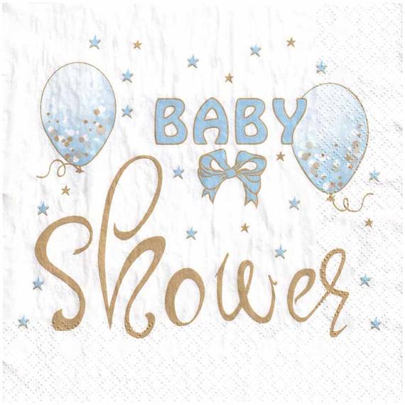 Serwetka 33x33cm - Baby shower blue