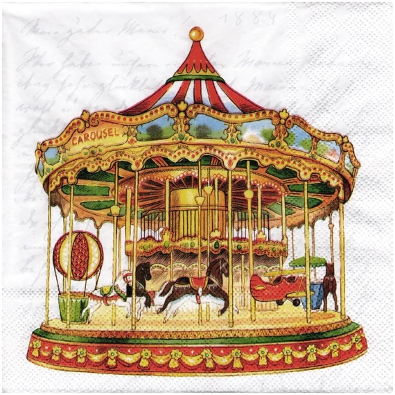 Serwetka 33x33cm - Carousel karuzela