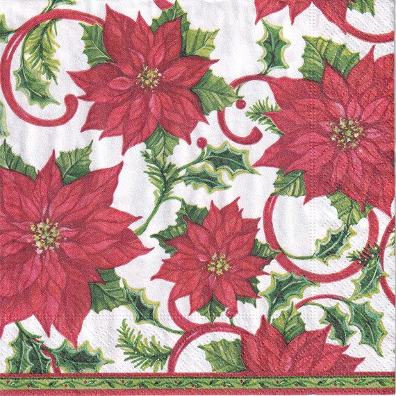 Serwetka 33x33cm - Classic Poinsettia poinsecja