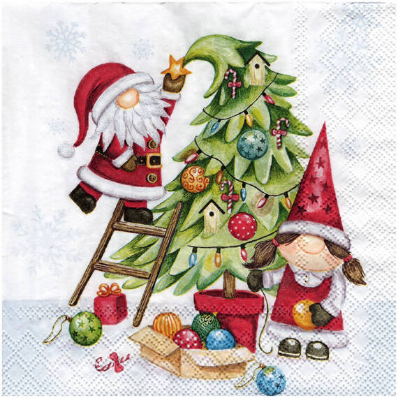 Serwetka 33x33cm - Gonks decorating tree ubieranie choinki