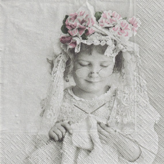Serwetka 33x33cm - Knitting Girl