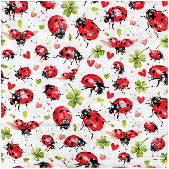 Serwetka 33x33cm - Ladybug flight biedronki