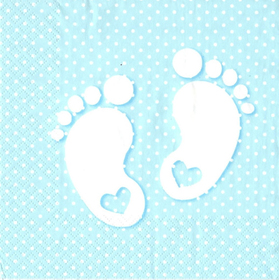 Serwetka 33x33cm - Little feet blue