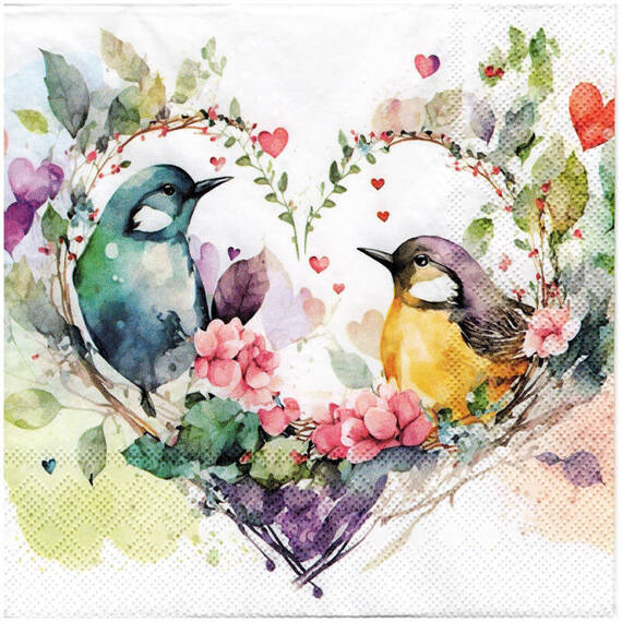 Serwetka 33x33cm - Loving Birds