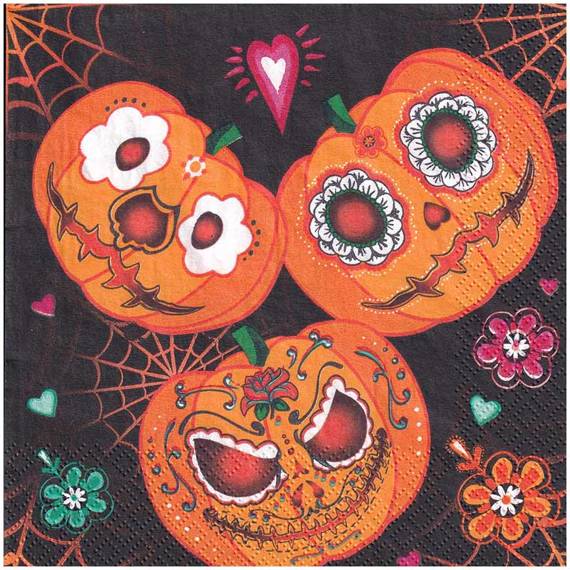 Serwetka 33x33cm - Mexican Pumpkins dynie