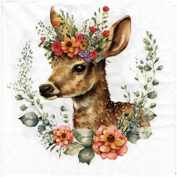 Serwetka 33x33cm - Mrs Deer jeleń