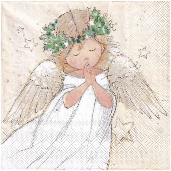 Serwetka 33x33cm - Praying Angel aniołek