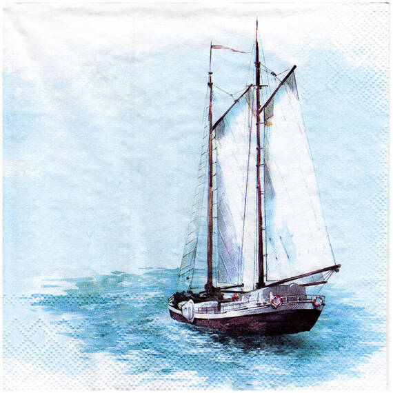 Serwetka 33x33cm - Sail Away żaglówka