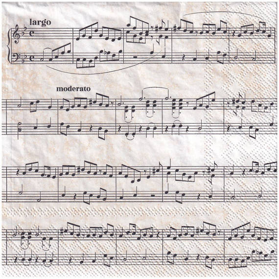 Serwetka 33x33cm - Sheet Music nuty