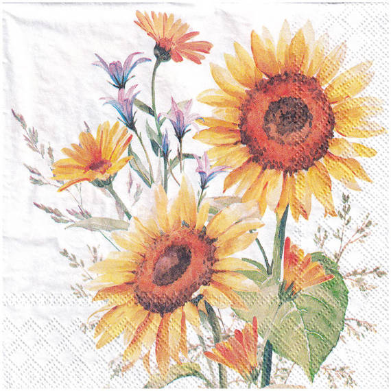 Serwetka 33x33cm - Sunflowers słoneczniki