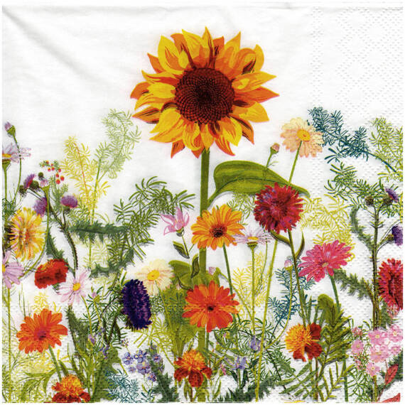 Serwetka 33x33cm - Wild Sunflower kwiaty