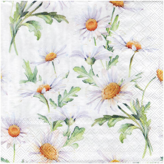 Serwetka do decoupage 33x33cm - Beautiful daisies stokrotki