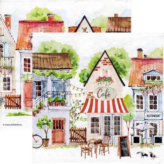 Serwetka do decoupage 33x33cm - Cottage wioska