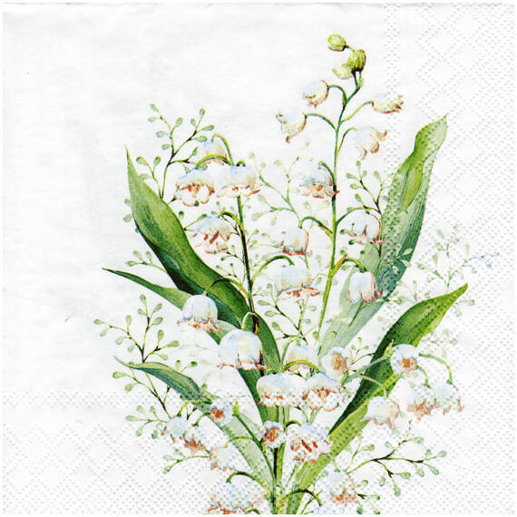 Serwetka do decoupage 33x33cm - Lilly of the valley konwalie