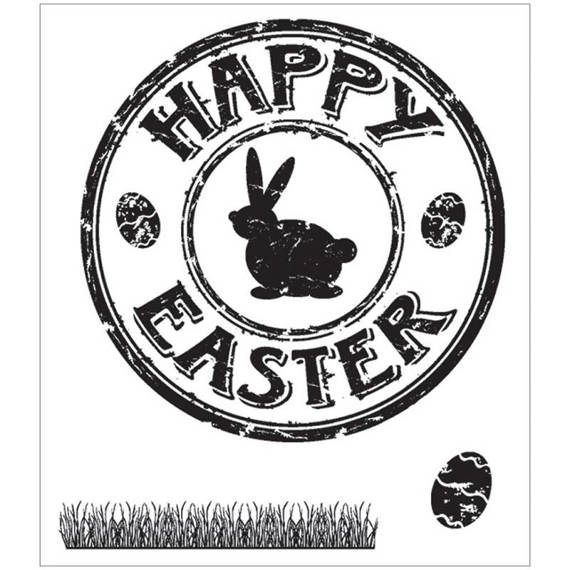 Stempel - Happy Easter - wielkanoc, zajączek